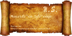 Musztács Sándor névjegykártya